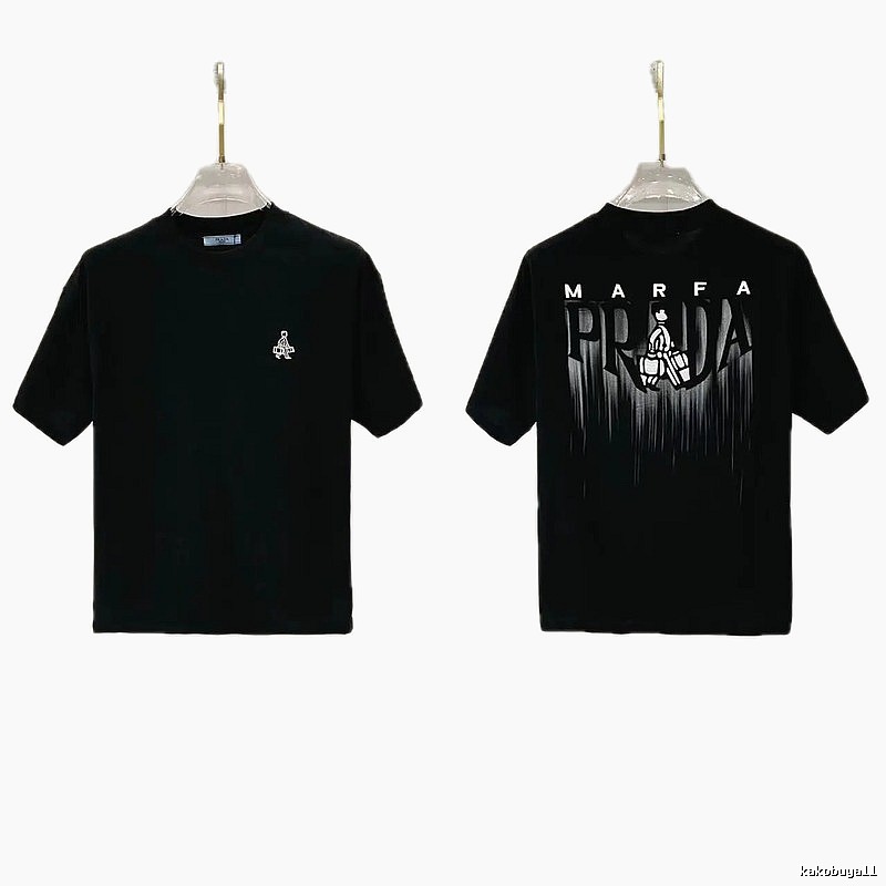 Prada Marfa Streetwear Style Black Short-sleeve T-shirt