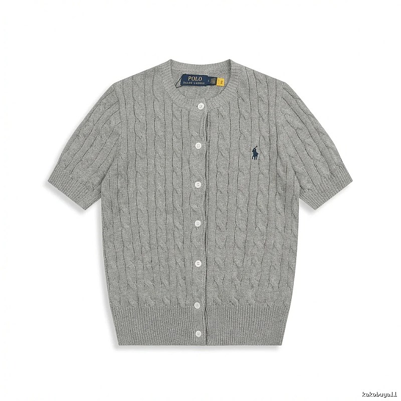 Ralph Lauren knitted retro-style grey cardigan