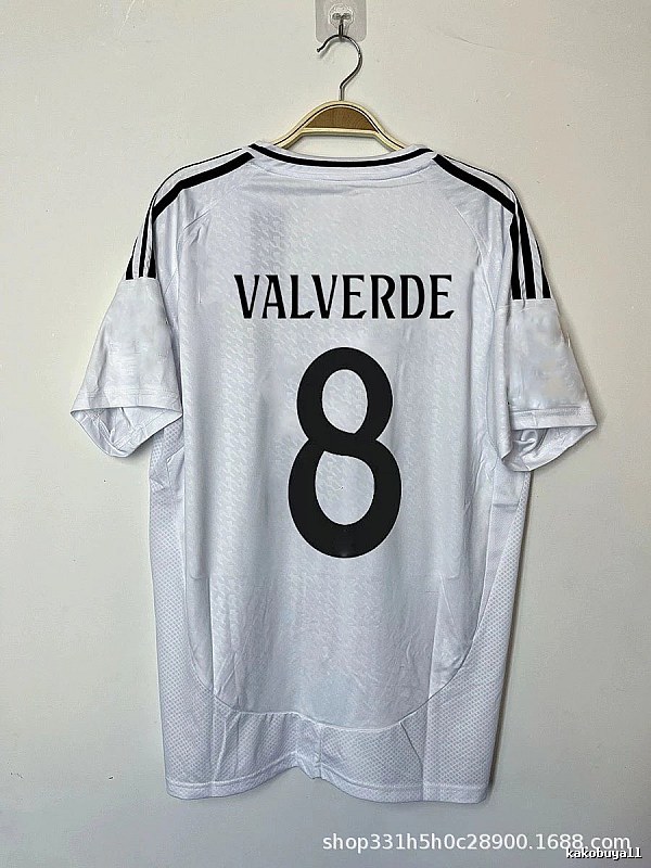 Real Madrid Streetwear Bellingham #5 soccer jersey White Real Madrid with Logo Accent