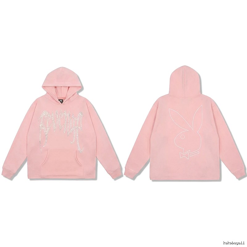 Revenge rabbit print pink hoodie