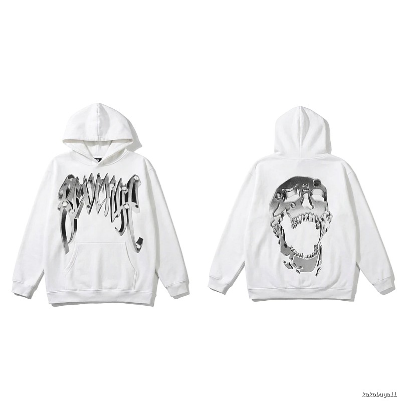 Revenge Skull Trendy Cool White Hoodie