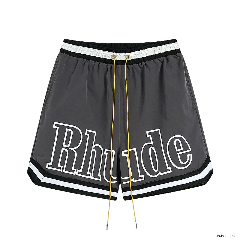 RHUDE letter - style grey shorts