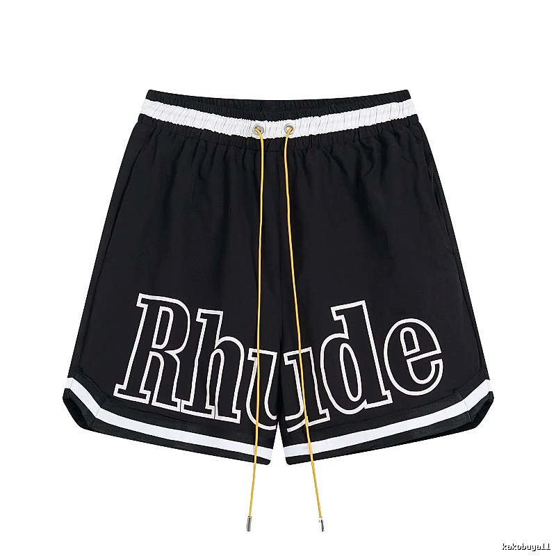 RHUDE lettered sporty shorts