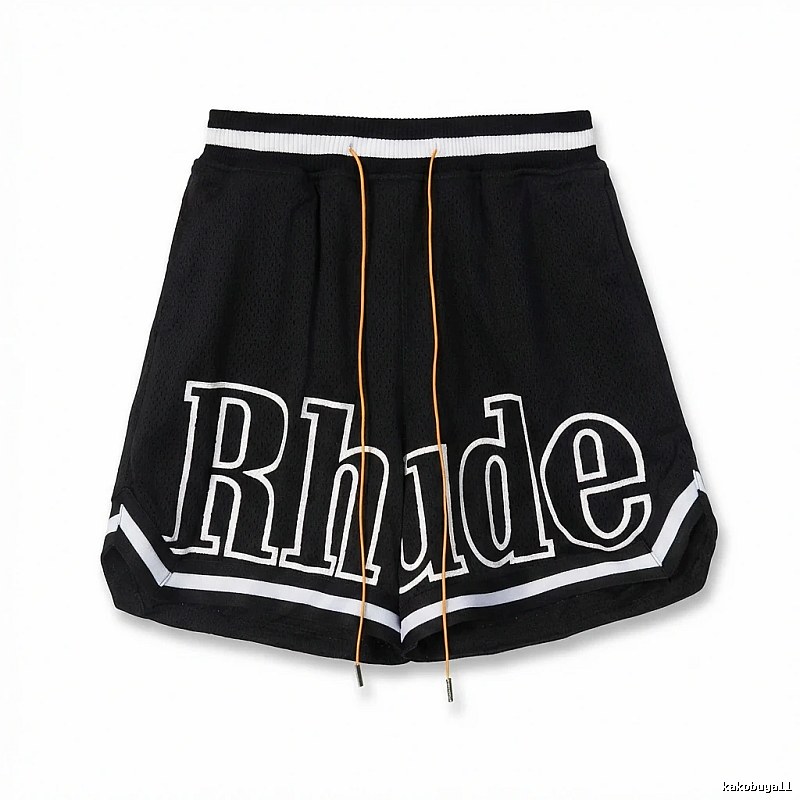 RHUDE sporty black shorts