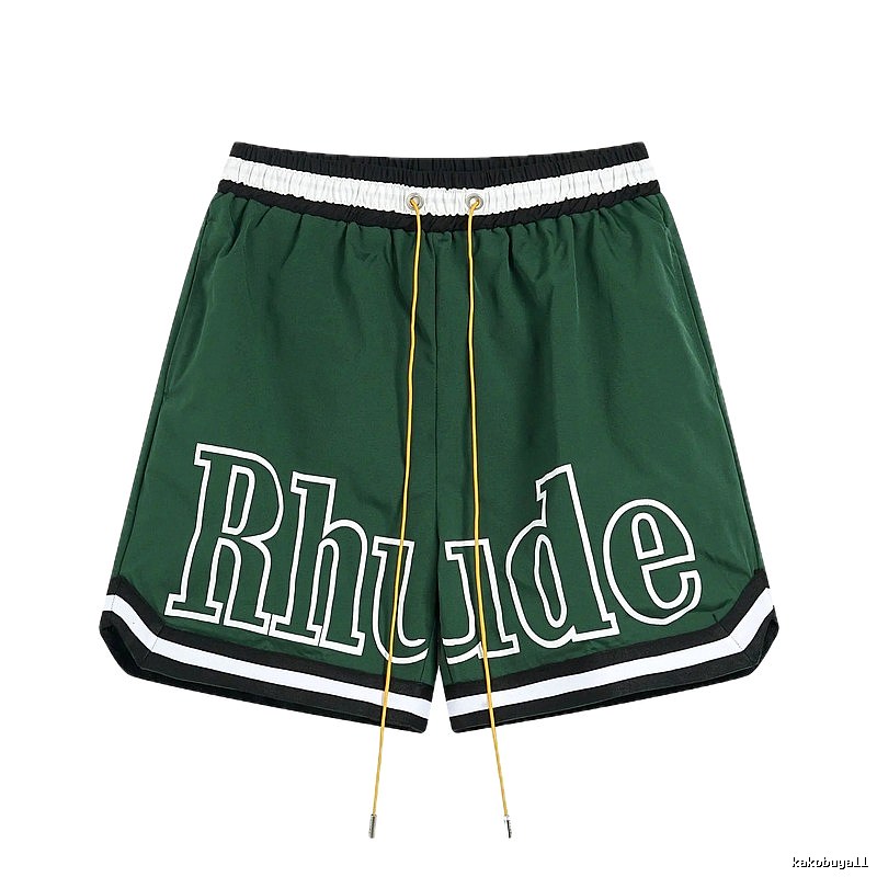 RHUDE sporty dark green shorts