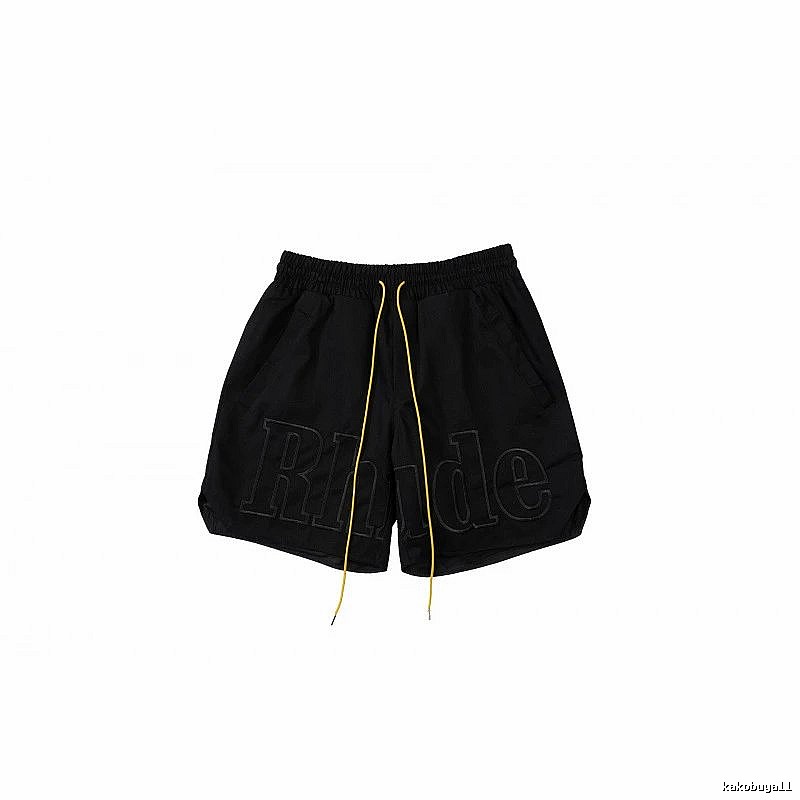 RHUDE trendy brand casual black shorts
