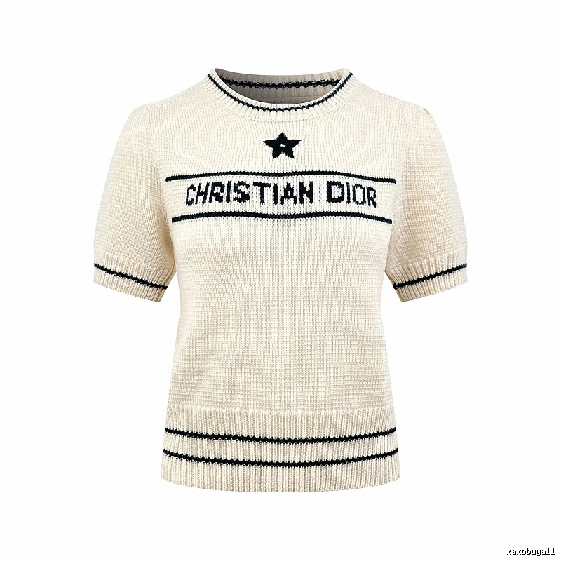 Short Sleeve Knit Sweater in Black by Dior