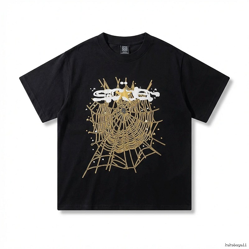 Sp5der Cobweb Print Black T-shirt