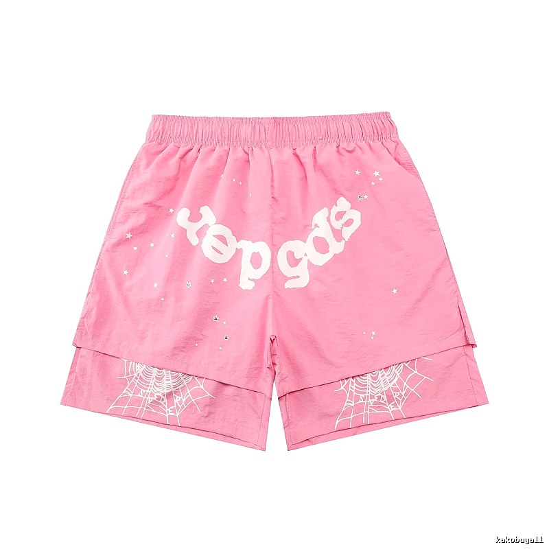 Sp5der star - printed pink shorts