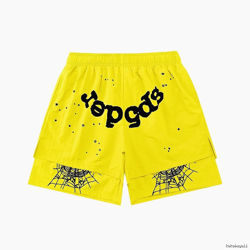 Sp5der trendy and cool style yellow shorts