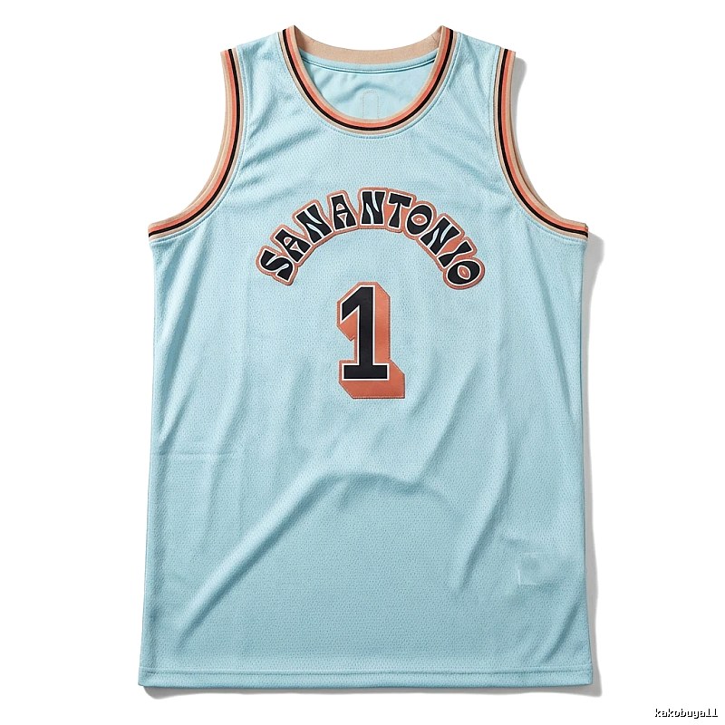 Spurs Wembanyama light blue jersey