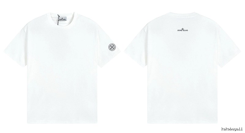 Stone Island Badge Minimalist Style White Short-sleeve T-shirt