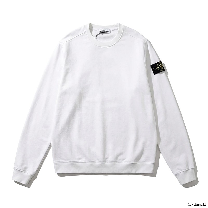 Stone Island basic simple white sweatshirt
