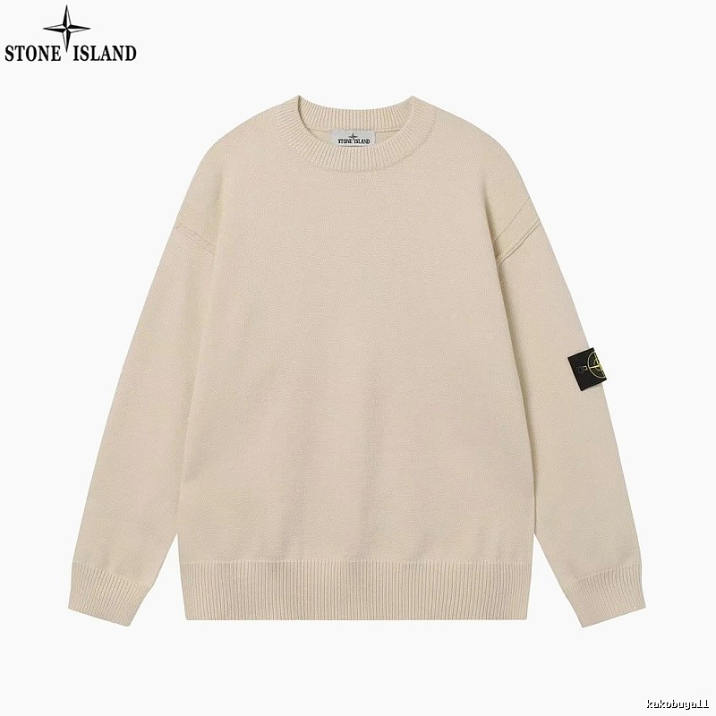 Stone Island Beige Crewneck SweatShirt Streetwear Look
