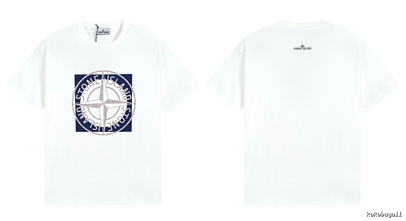 Stone Island Compass Collection Street Style White T-Shirt