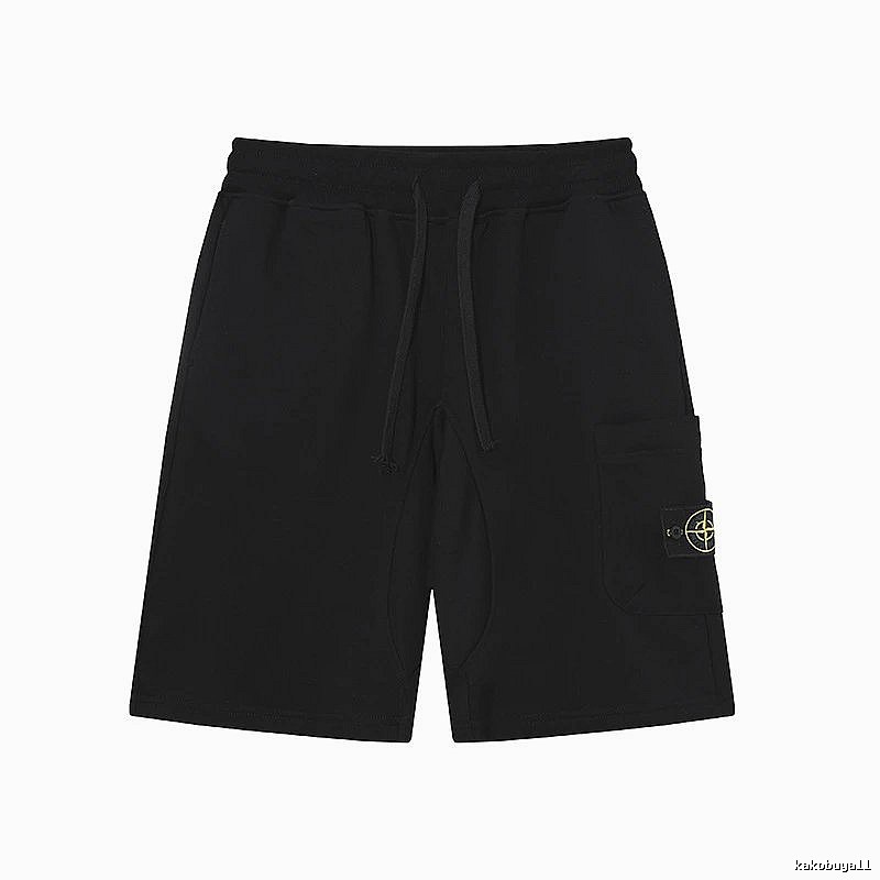 Stone Island Compass Collection Workwear Style Black Shorts