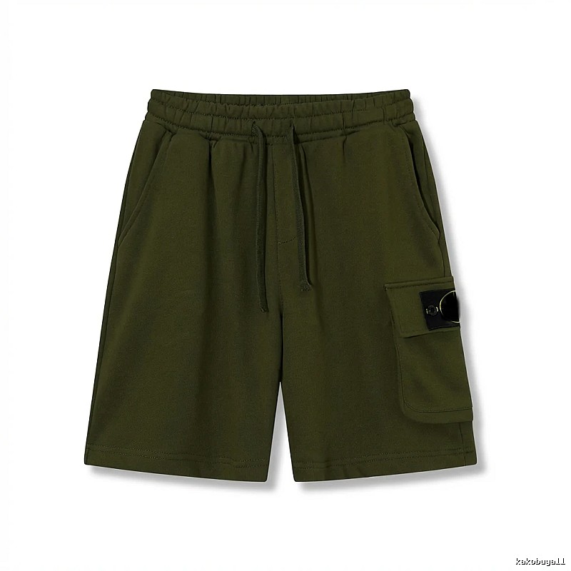 Stone Island military green work-style shorts