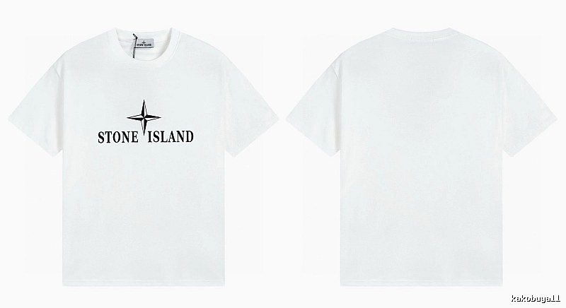 Stone Island Printed Street Style White T-Shirt