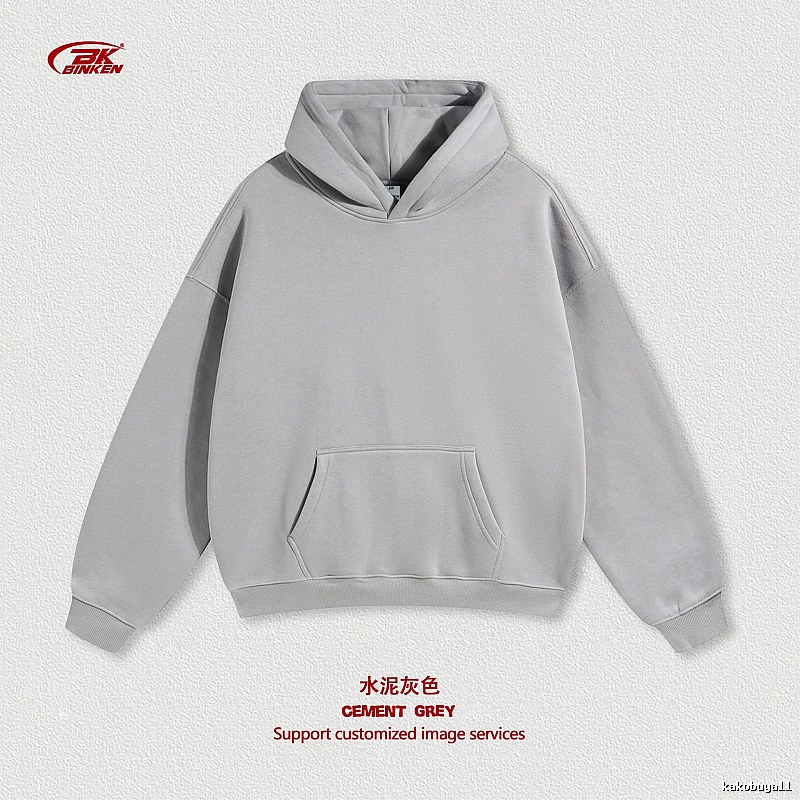 Streetwear Pullover hoodie Navy Blank Kangaroo with Practical Shape