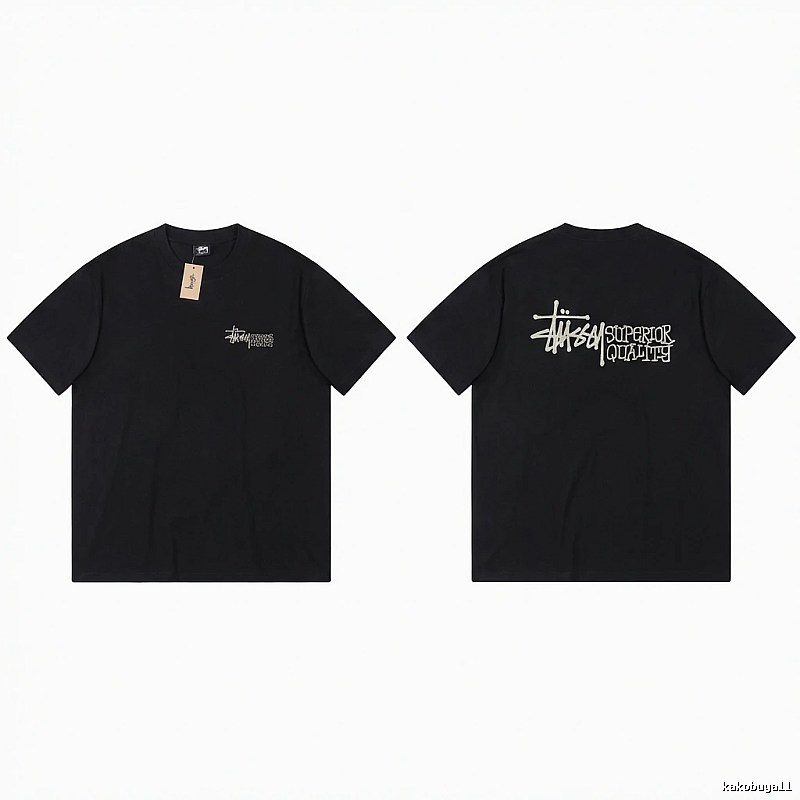 Stussy basic simple style black T-shirt