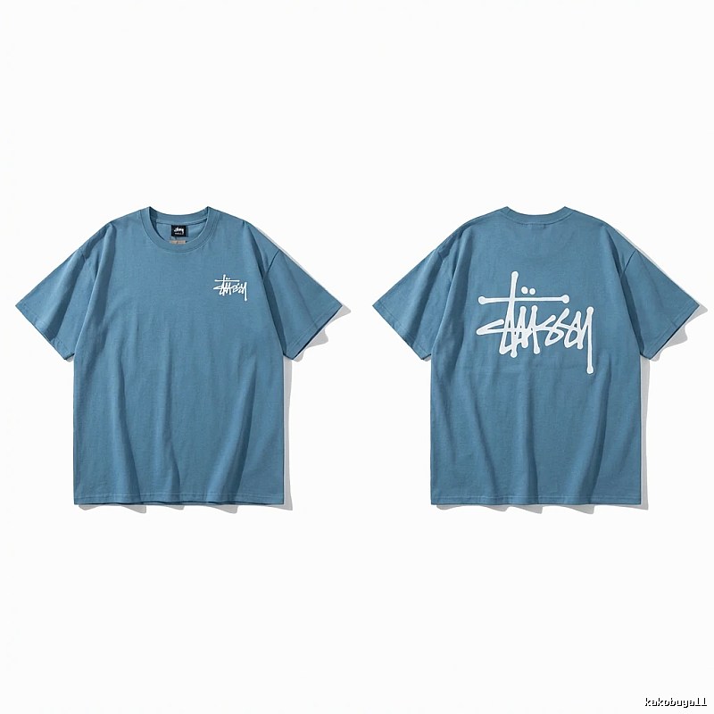 Stussy basic simple style blue T-shirt
