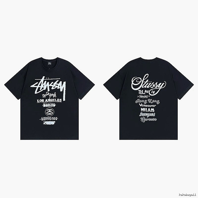 Stussy Black Spider Graphic T-Shirt Bold Graphic Logo