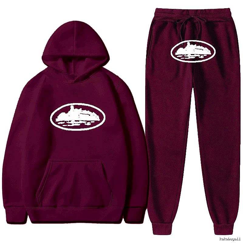 Stussy Burgundy Red Tracksuit Set Relaxed Styling Logo