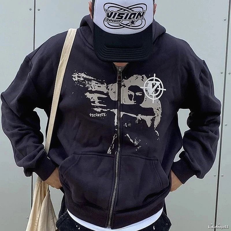 Stussy Classic Graphic zip hoodie Navy Distressed Face for Daily Styling