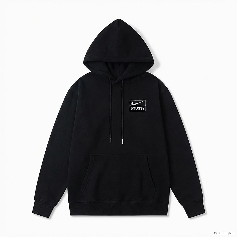 Stussy co-branded simple style black sweatshirt