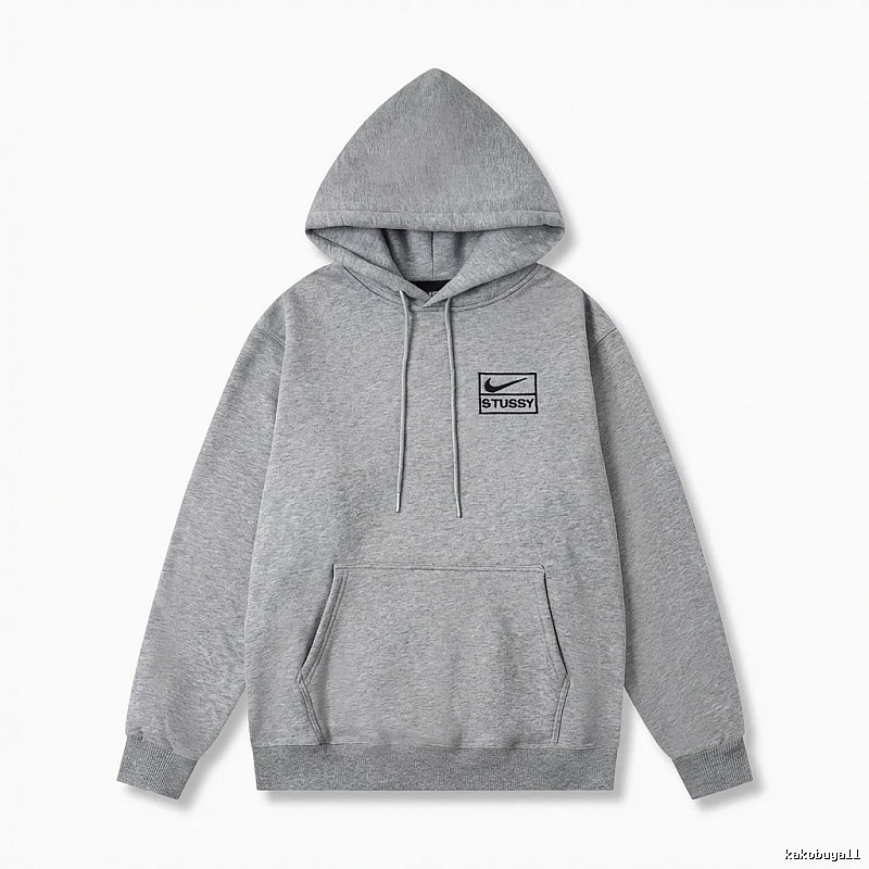 Stussy Co-branded Simple Style Grey Hoodie