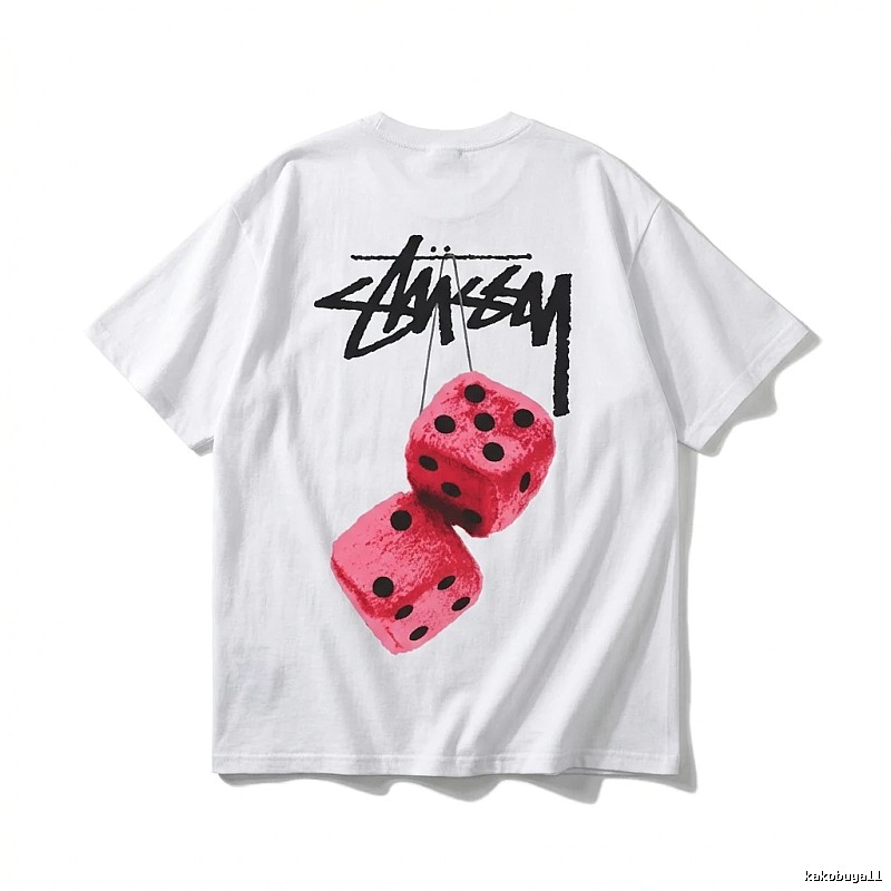 Stussy Dice Print White T-Shirt