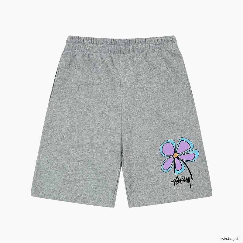 Stussy floral-style gray shorts