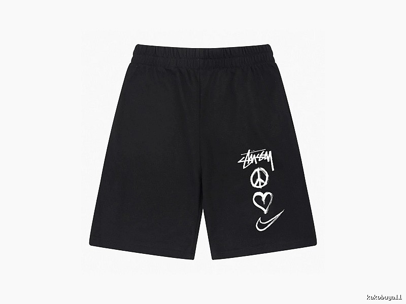 Stussy graffiti-style black shorts
