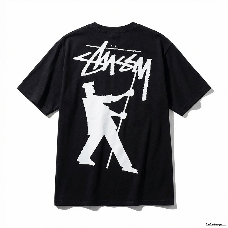 Stussy graffiti-style black T-shirt