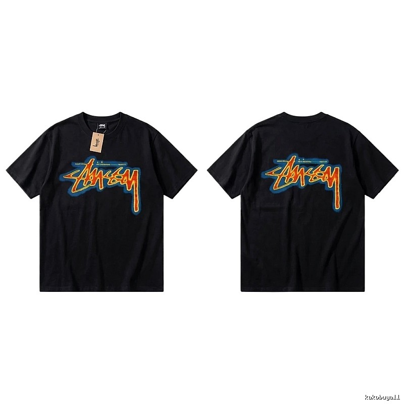 Stussy graffiti-style black T-shirt