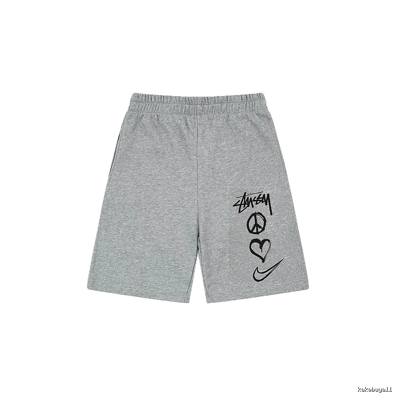 Stussy graffiti-style gray shorts