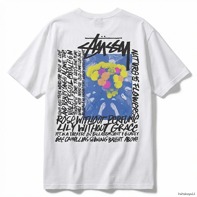 Stussy graffiti-style white T-shirt
