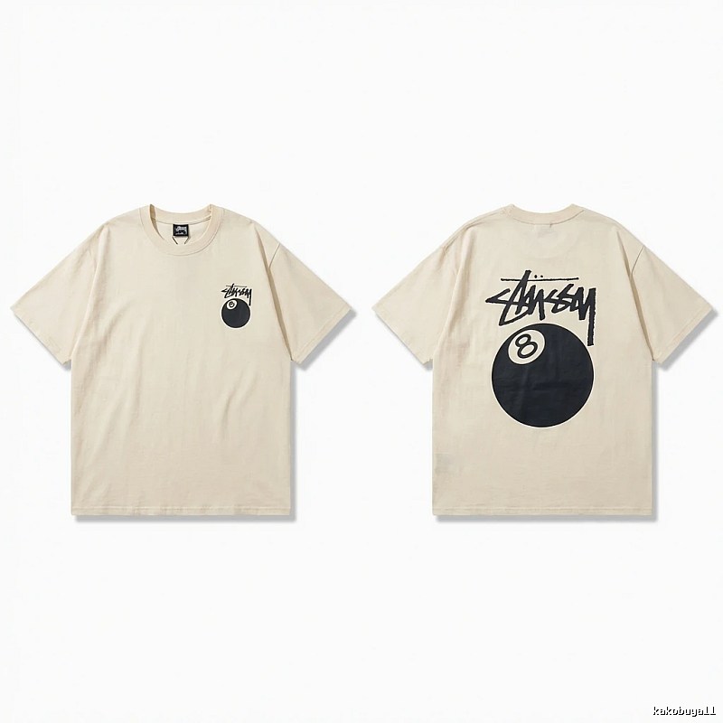 Stussy No.8 Ball Series Retro-Style T-Shirt