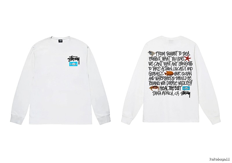 Stussy Ocean Style White Long-sleeve Shirt