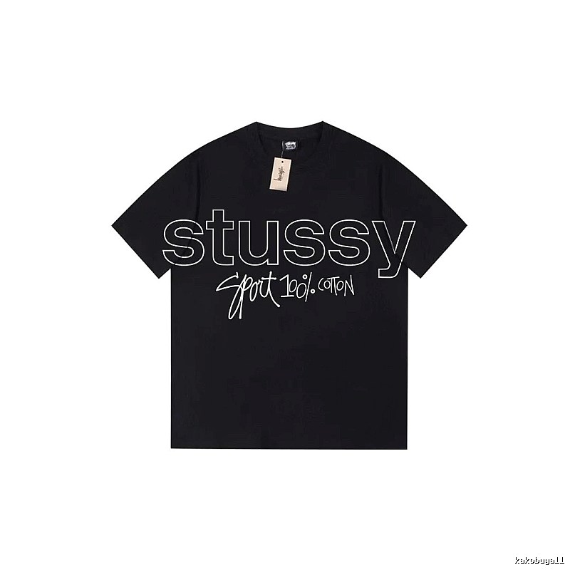 Stussy Premium Style Graphic T-shirt Black White Stussy for Resort Outfits