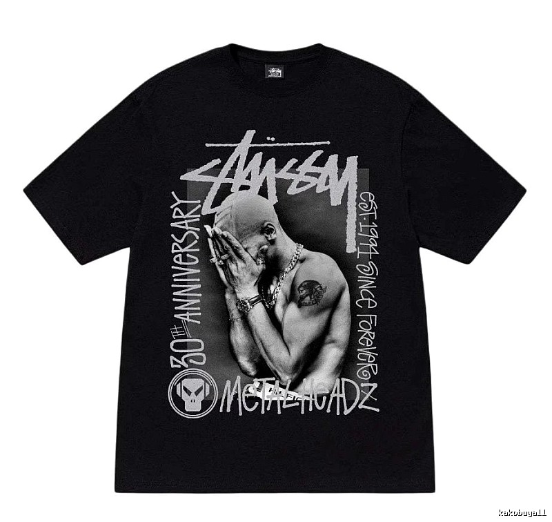 Stussy Statement Graphic T-shirt Black White Stussy for Easy Pairing