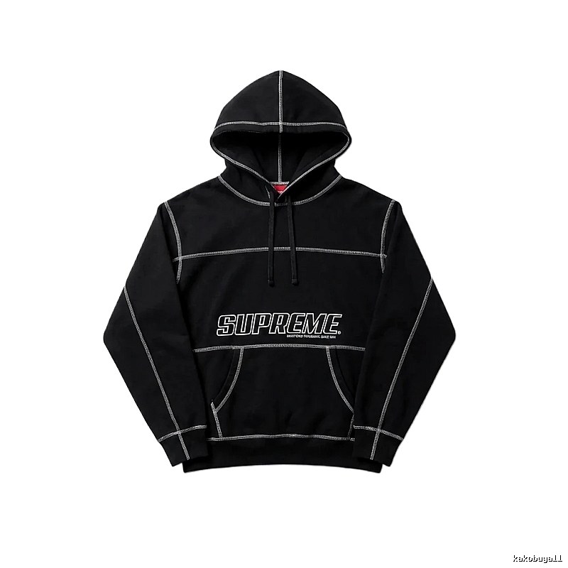 Supreme basic street style black sweatshirt