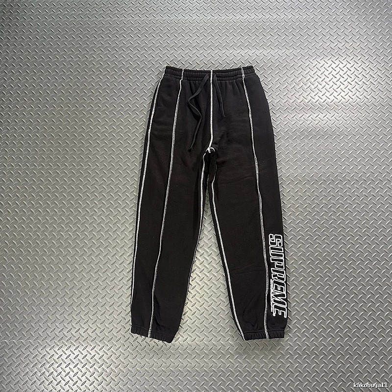 Supreme Black Red Piping Track Pants