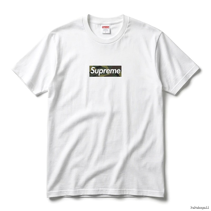 Supreme camouflage-style white T-shirt