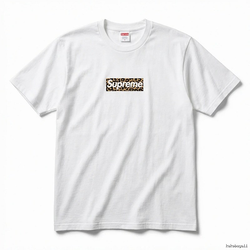 Supreme leopard - print style white T - shirt