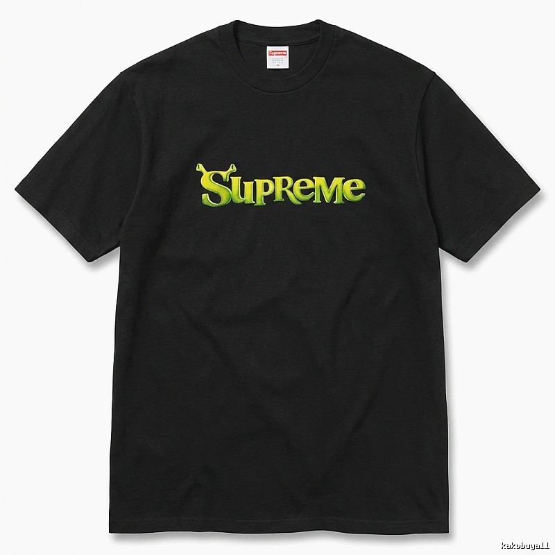 Supreme Letter Style Black T-shirt