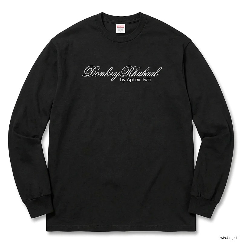 Supreme Print Retro Style Black Long-sleeve Shirt