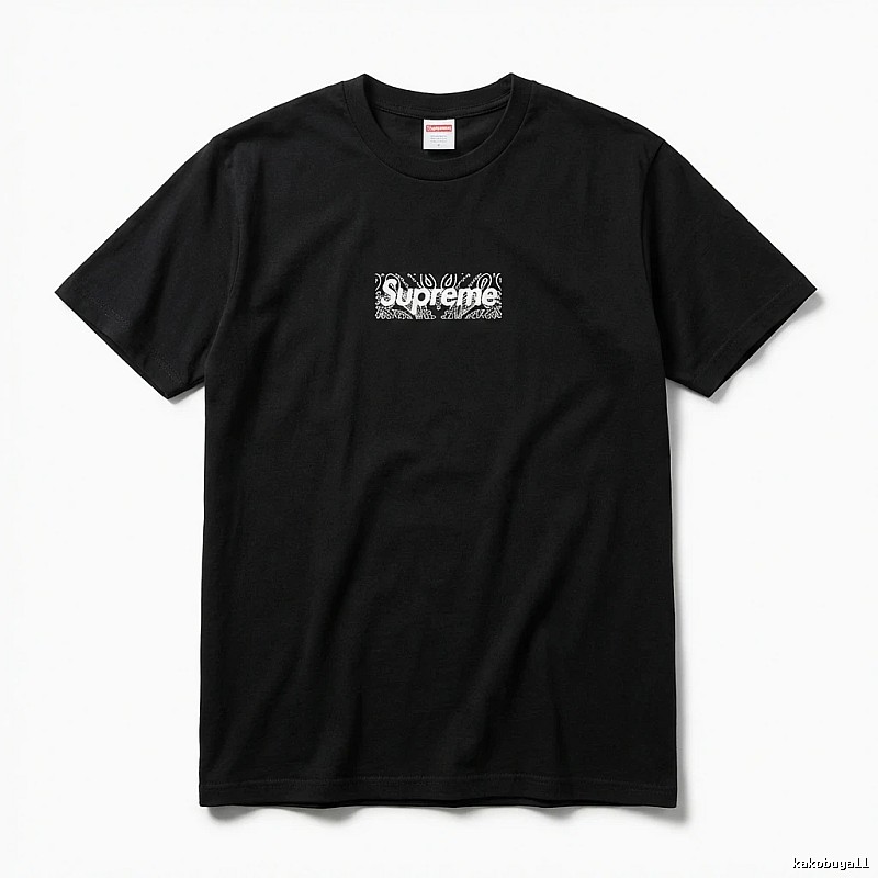 Supreme - printed trendy black T - shirt