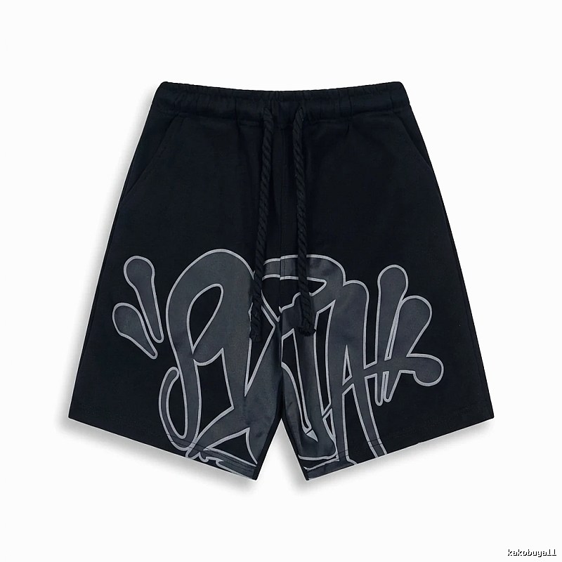 SynaWorld Graffiti-style Black Shorts