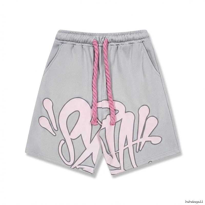 SynaWorld Graffiti-style Grey Shorts